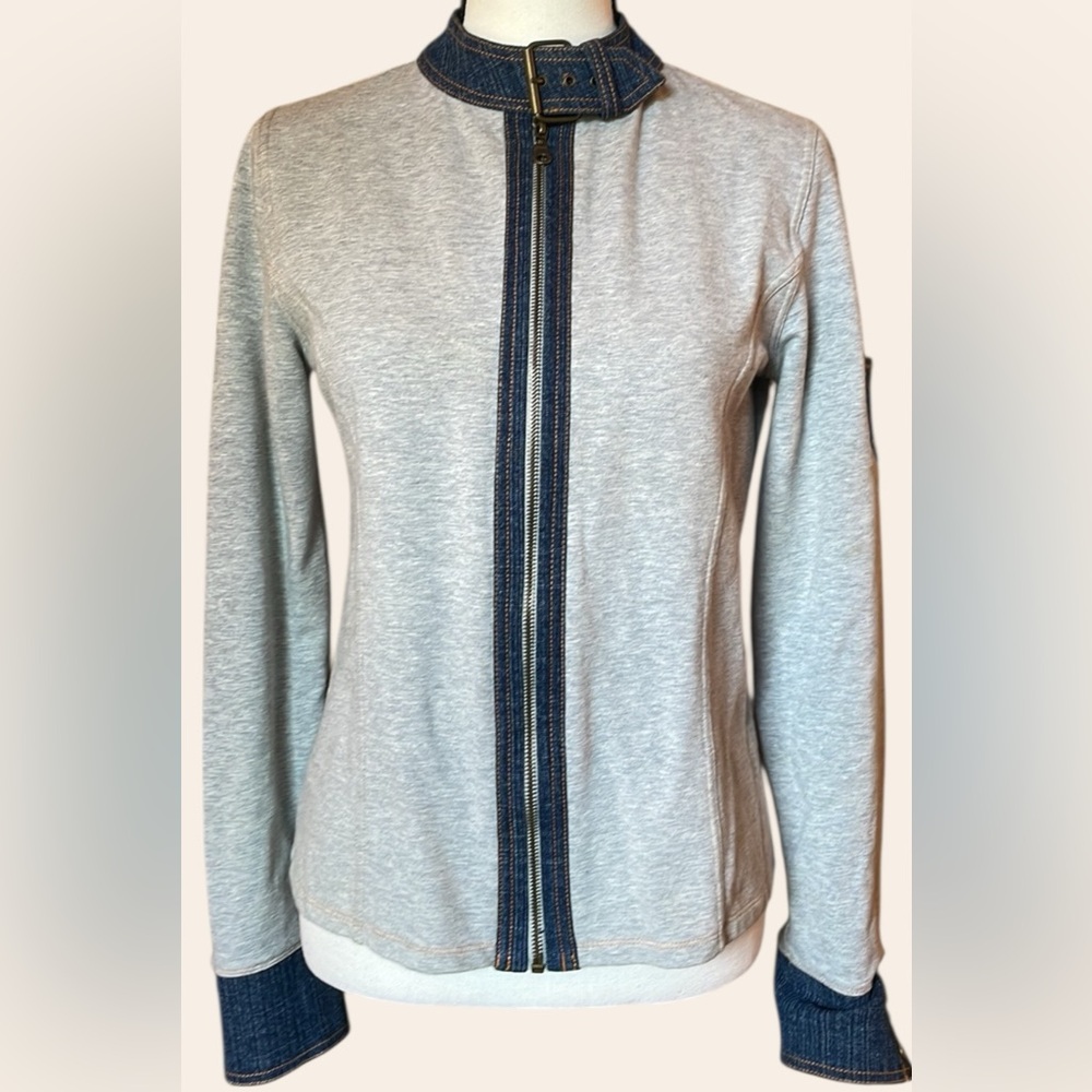 DKNY Sweatshirt Jacket Long Sleeves Activewear Moto Jacket Sweatshirt
